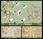 中国风 花鸟壁画