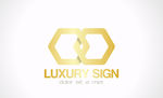 金色渐变菱形交互logo矢量