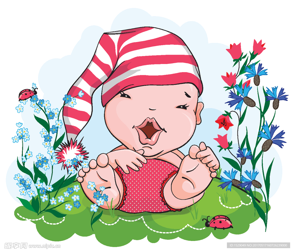 卡通快乐婴幼儿