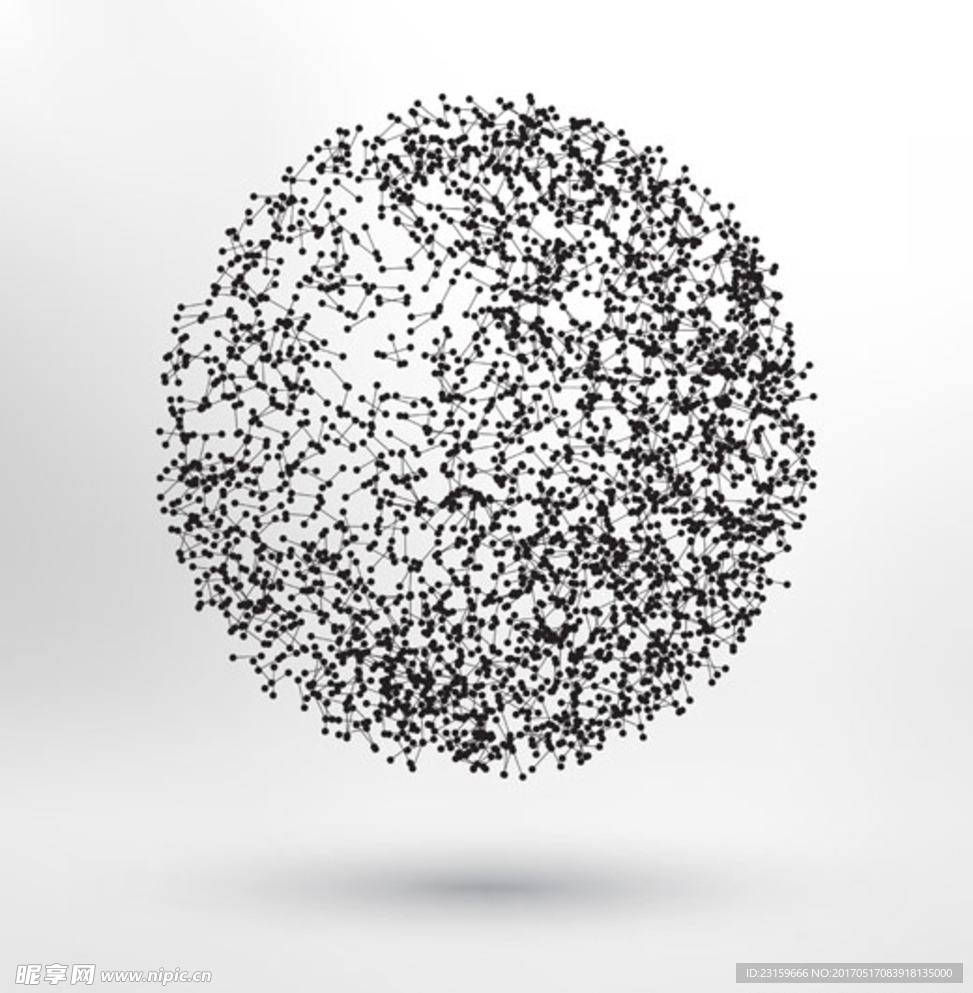 点线分子连接抽象球体