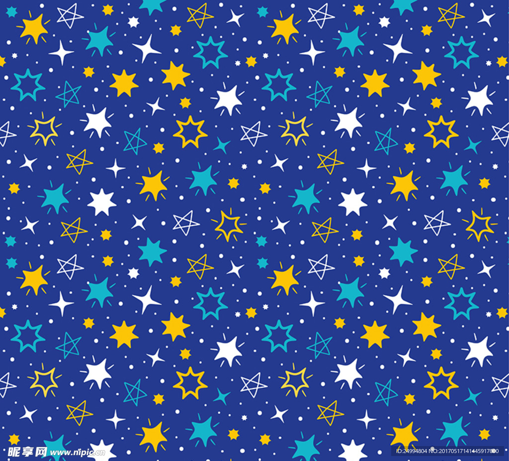 矢量彩色星星花纹