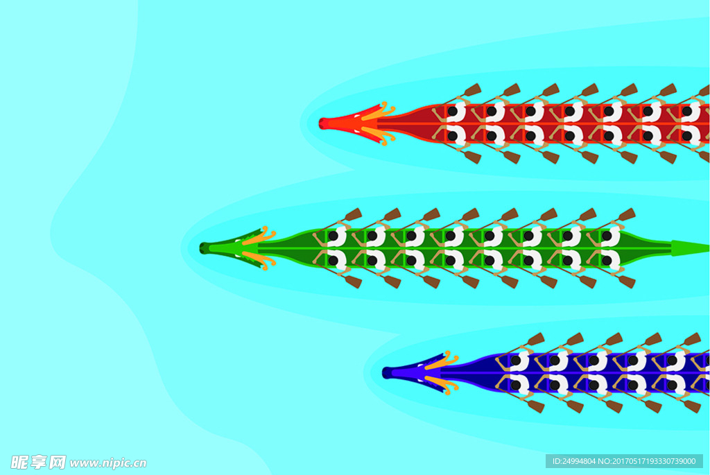矢量端午节赛龙舟元素海报设计