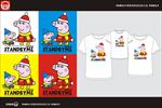 亲子装情侣装印花卡通猪矢量图