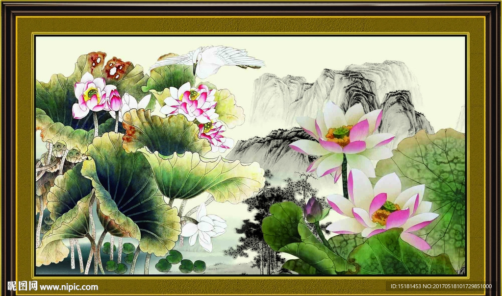 国画荷花