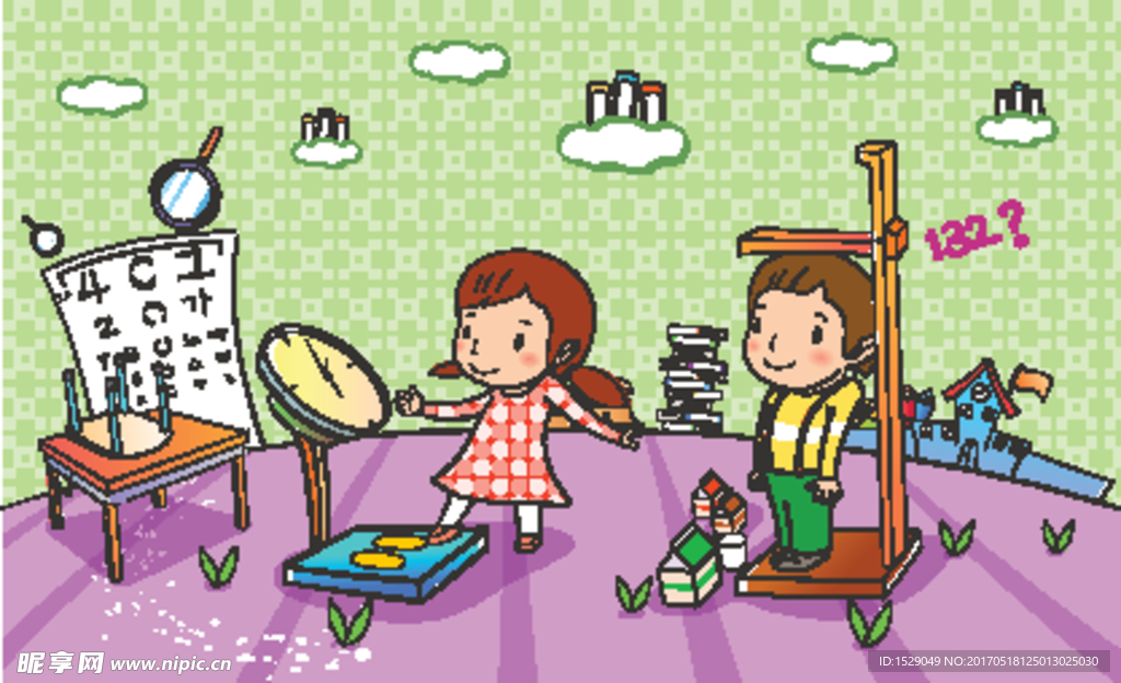 淡彩儿童插画