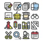 矢量学生用品图标