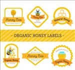 6款创意有机蜂蜜标签矢量素材