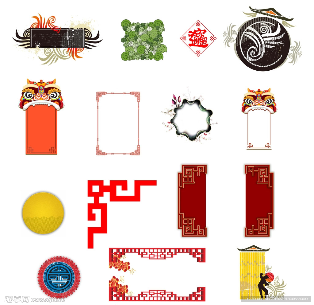 中国风花纹边框素材