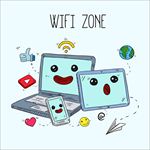 手绘wifi平板电脑手机海报