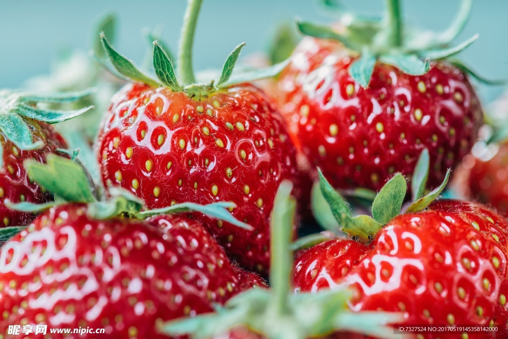 新鲜水果草莓高清微距摄影