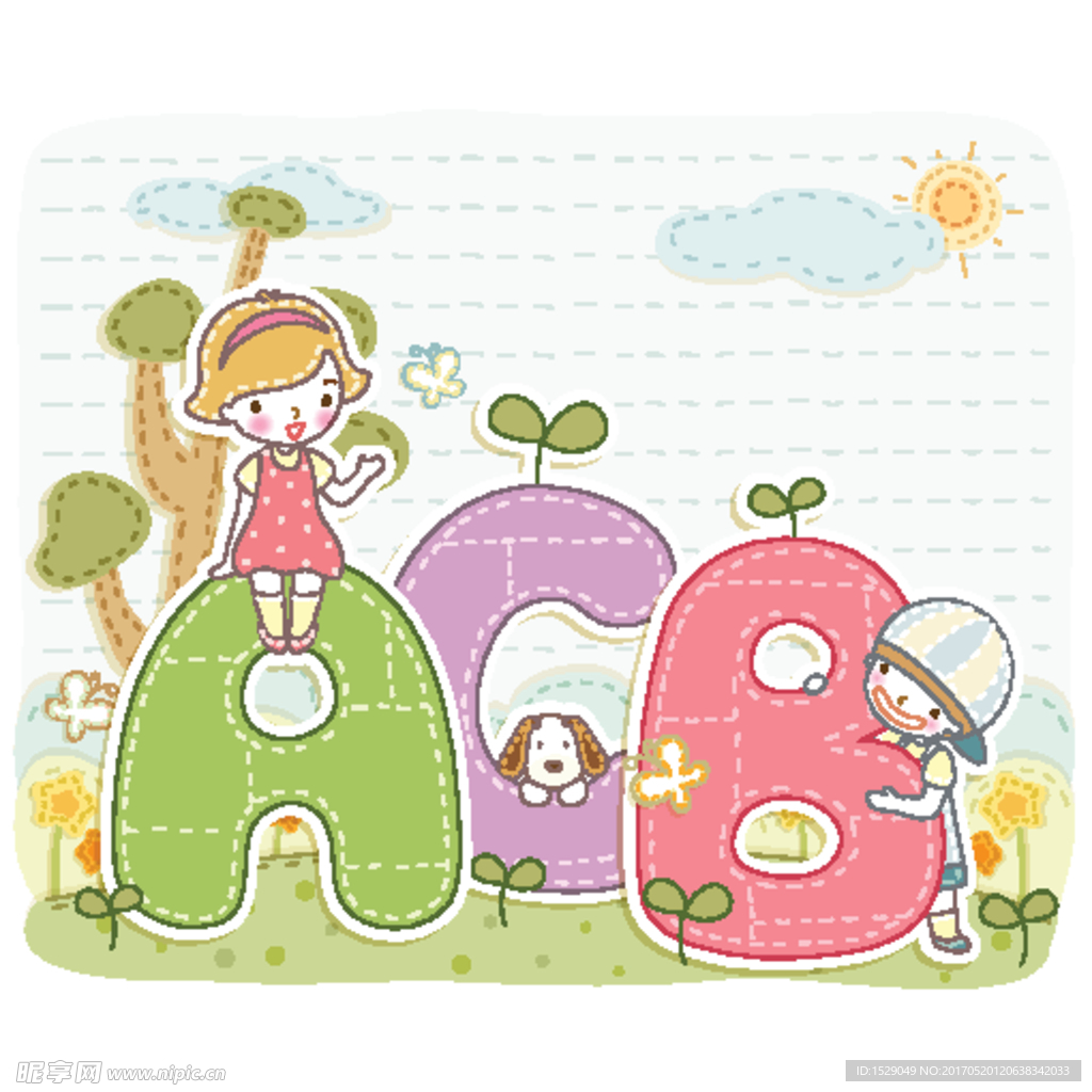 淡彩儿童插画