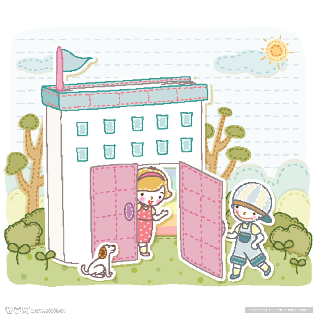 淡彩儿童插画