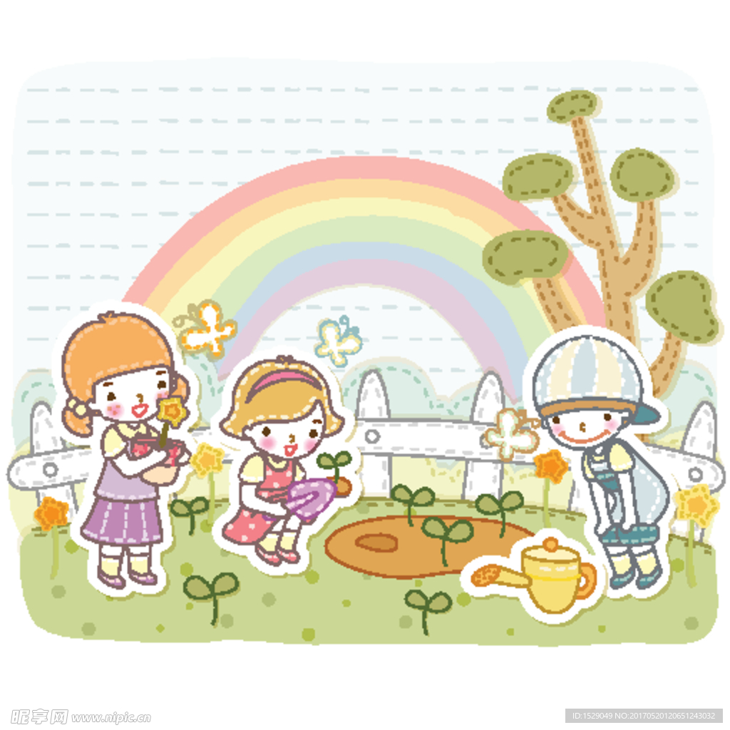 淡彩儿童插画