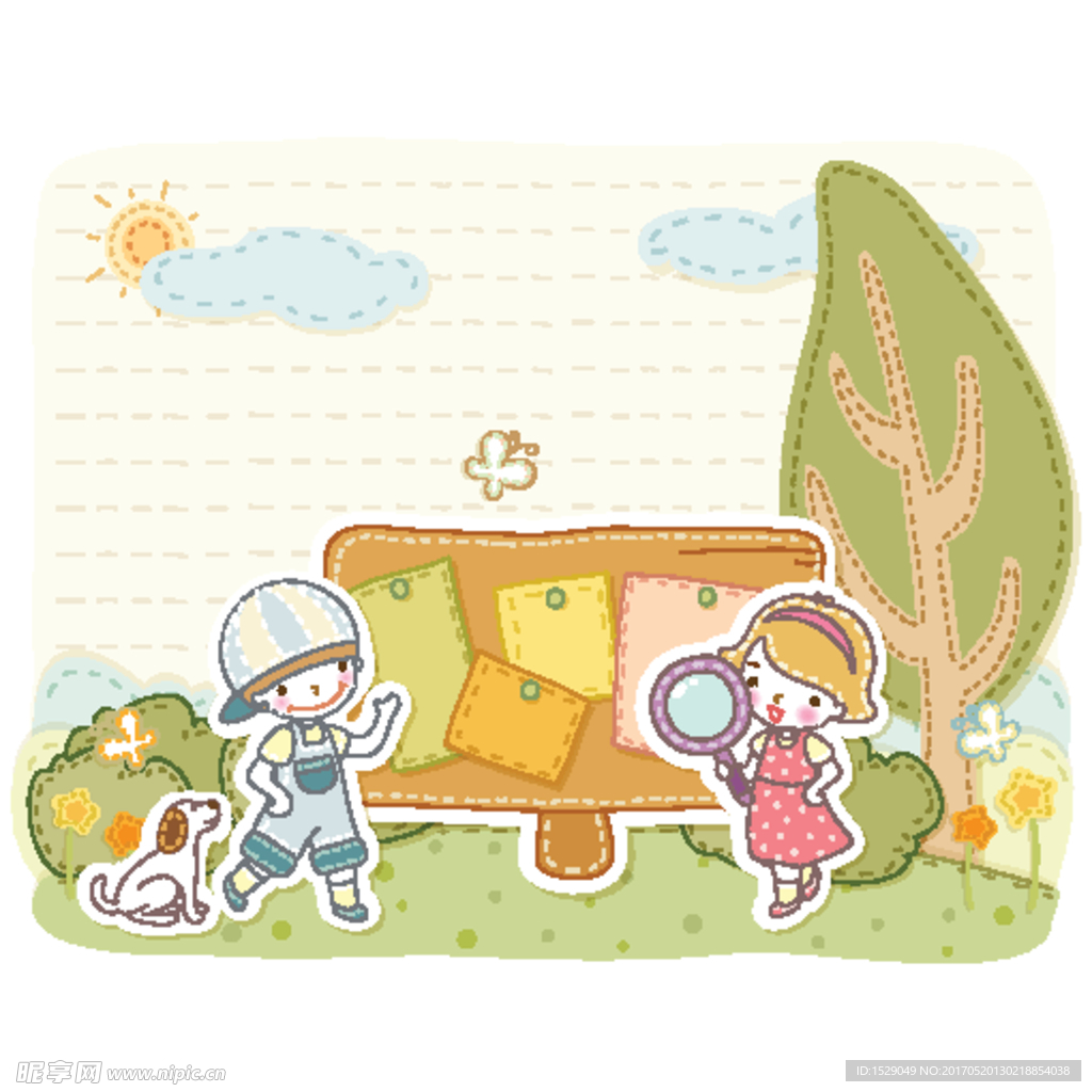 淡彩儿童插画