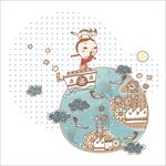 卡通爱护地球主题插画