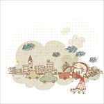 卡通爱护地球主题插画