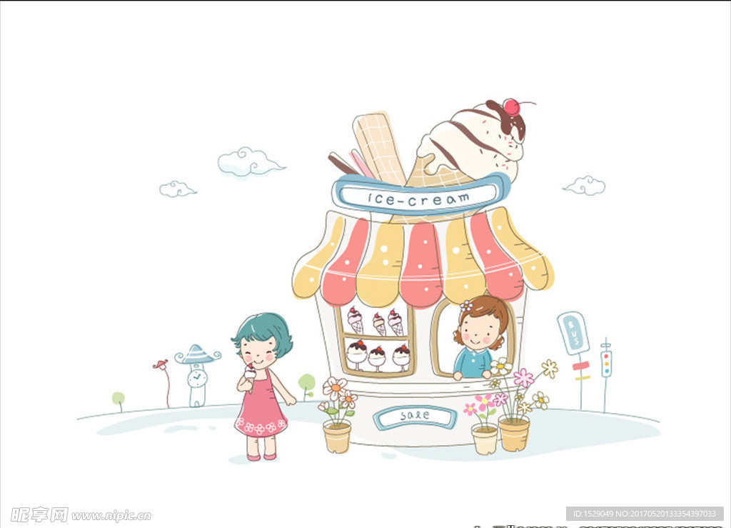 淡彩儿童插画