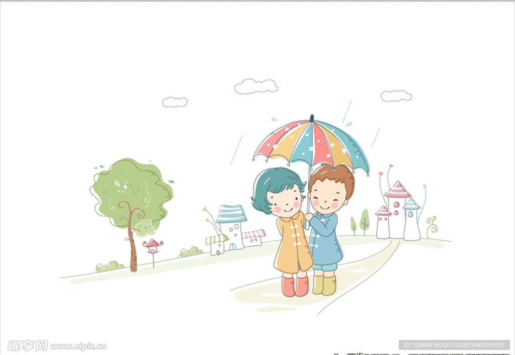 淡彩儿童插画