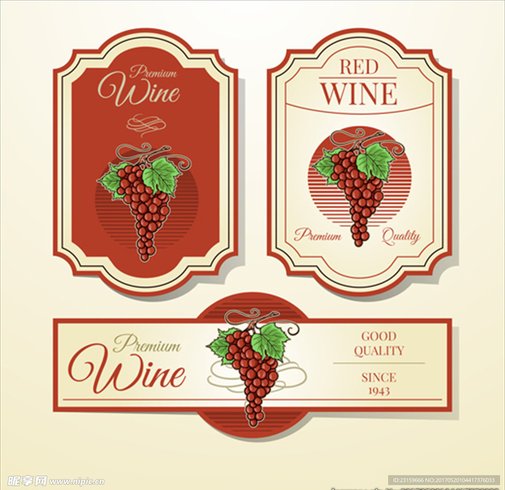 红葡萄酒标签标识