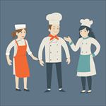 三个卡通厨师插图