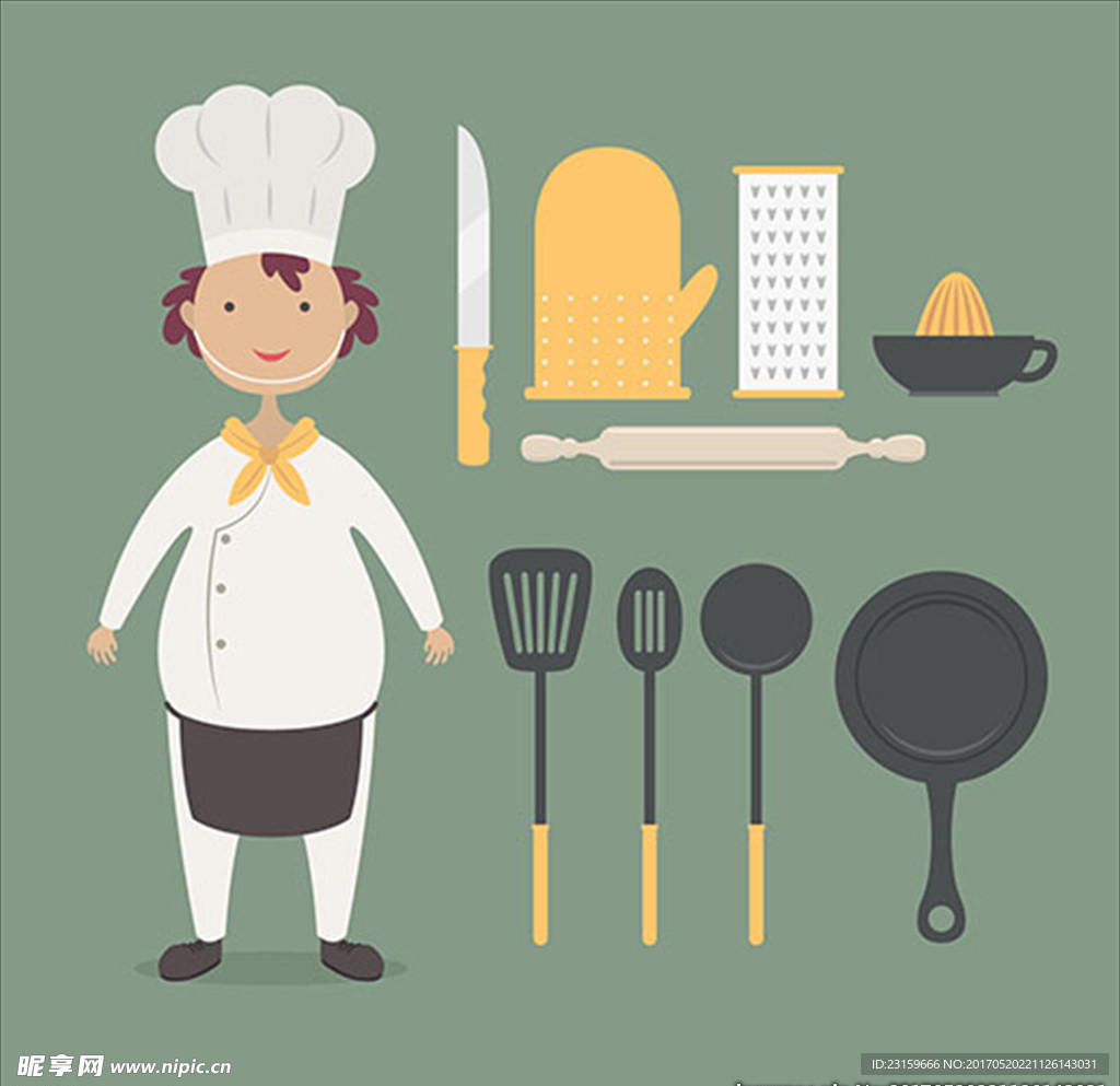 厨师的烹饪用品厨具