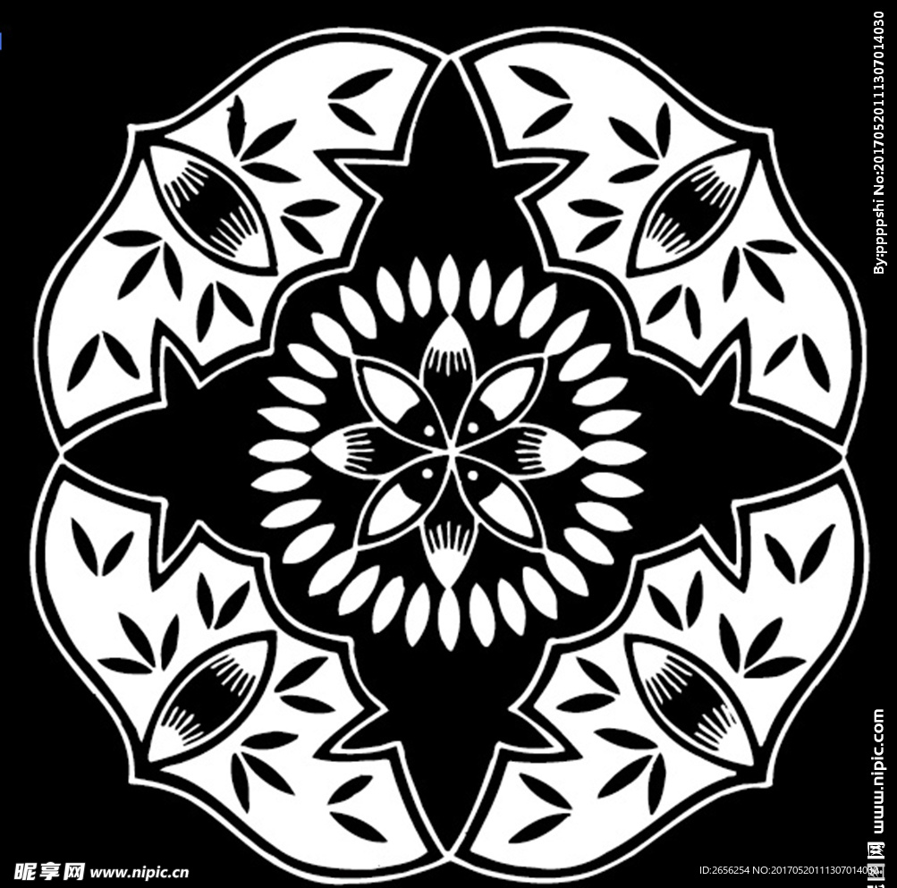 中国古典蝙蝠形团花
