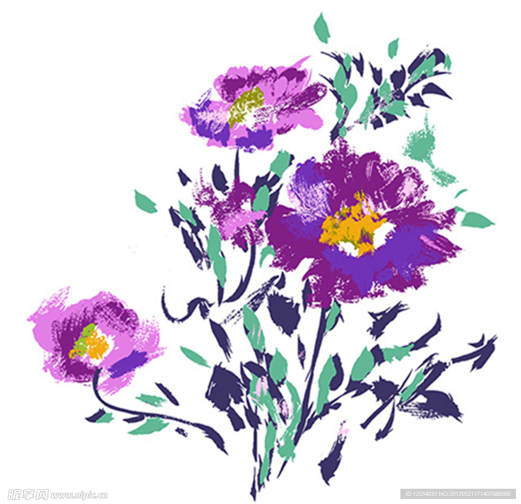 抽象花 图层分层