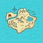 卡通海盗宝藏地形图