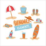 平面设计中夏季元素集合