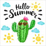 水彩夏日仙人掌海报