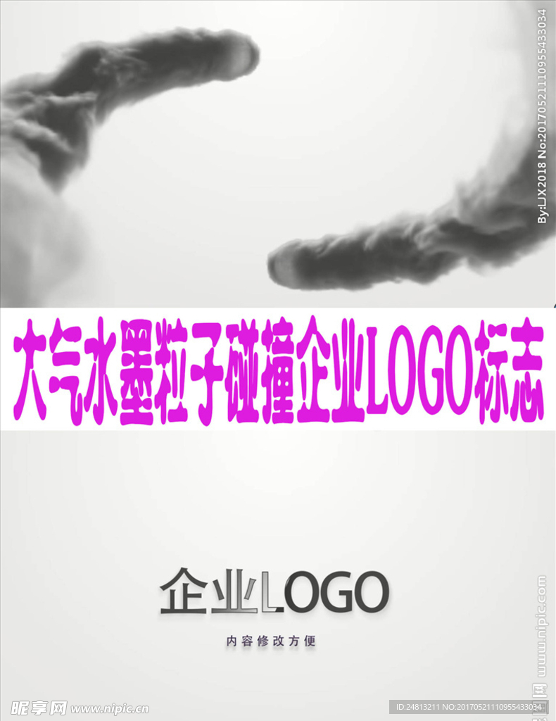 大气水墨粒子碰撞企业LOGO标