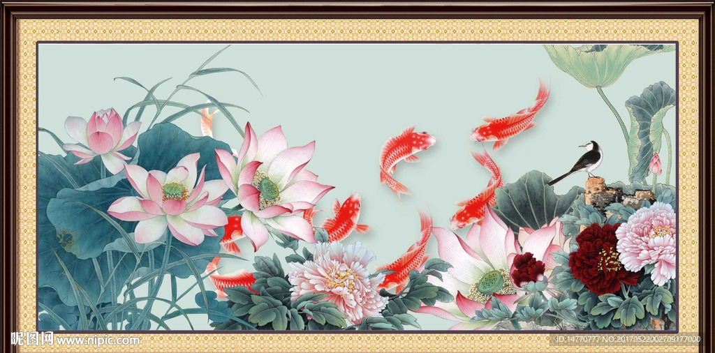 荷花鲤鱼图