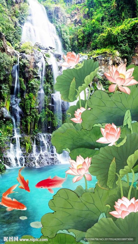 山水风景荷花