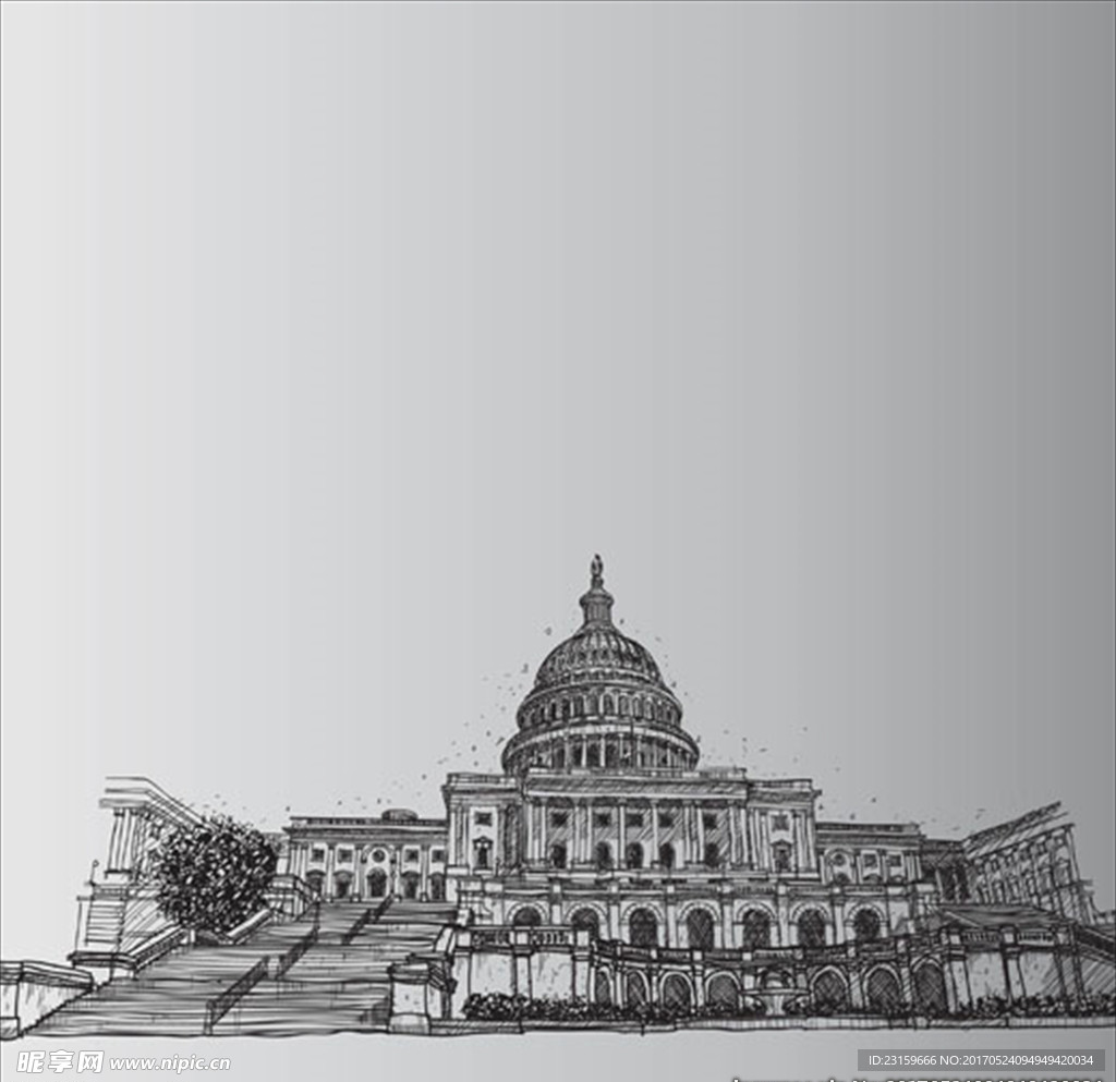 手绘国会大厦