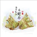 卡通手绘端午粽子