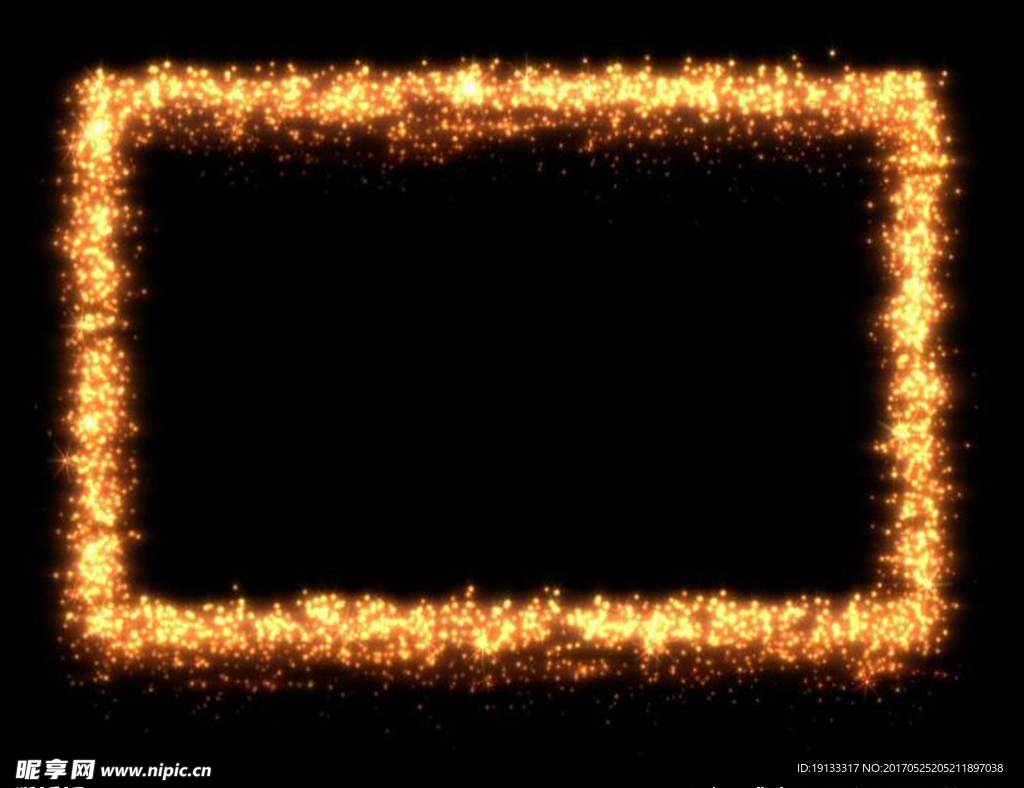 金色粒子相框视频素材