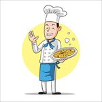 美味披萨微笑的厨师