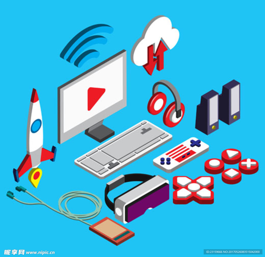 等距立体游戏元素图标