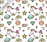 白色独角兽无缝背景矢量素材