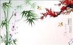 竹报平安中式电视背景墙