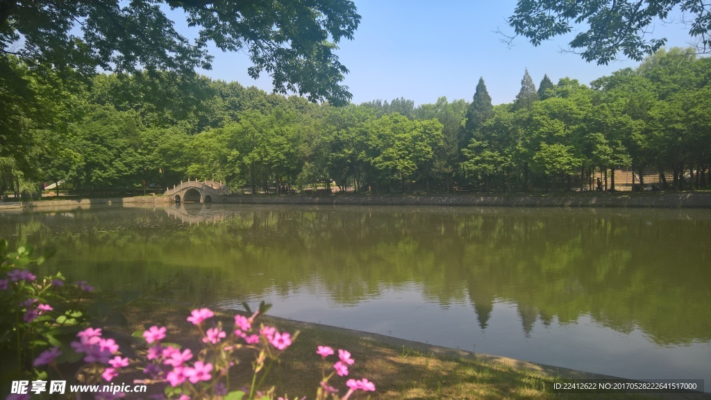 南京理工大学校园内的景观道湖畔