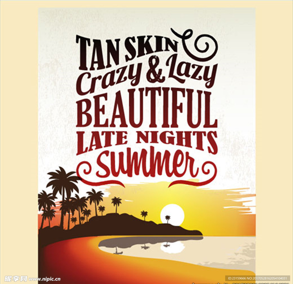 夏天复古海滩海报