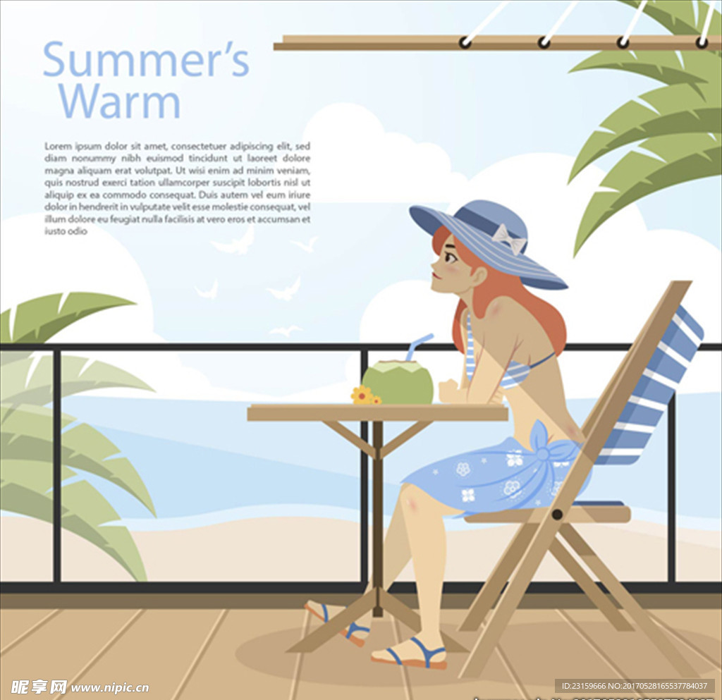 享受夏日的女孩