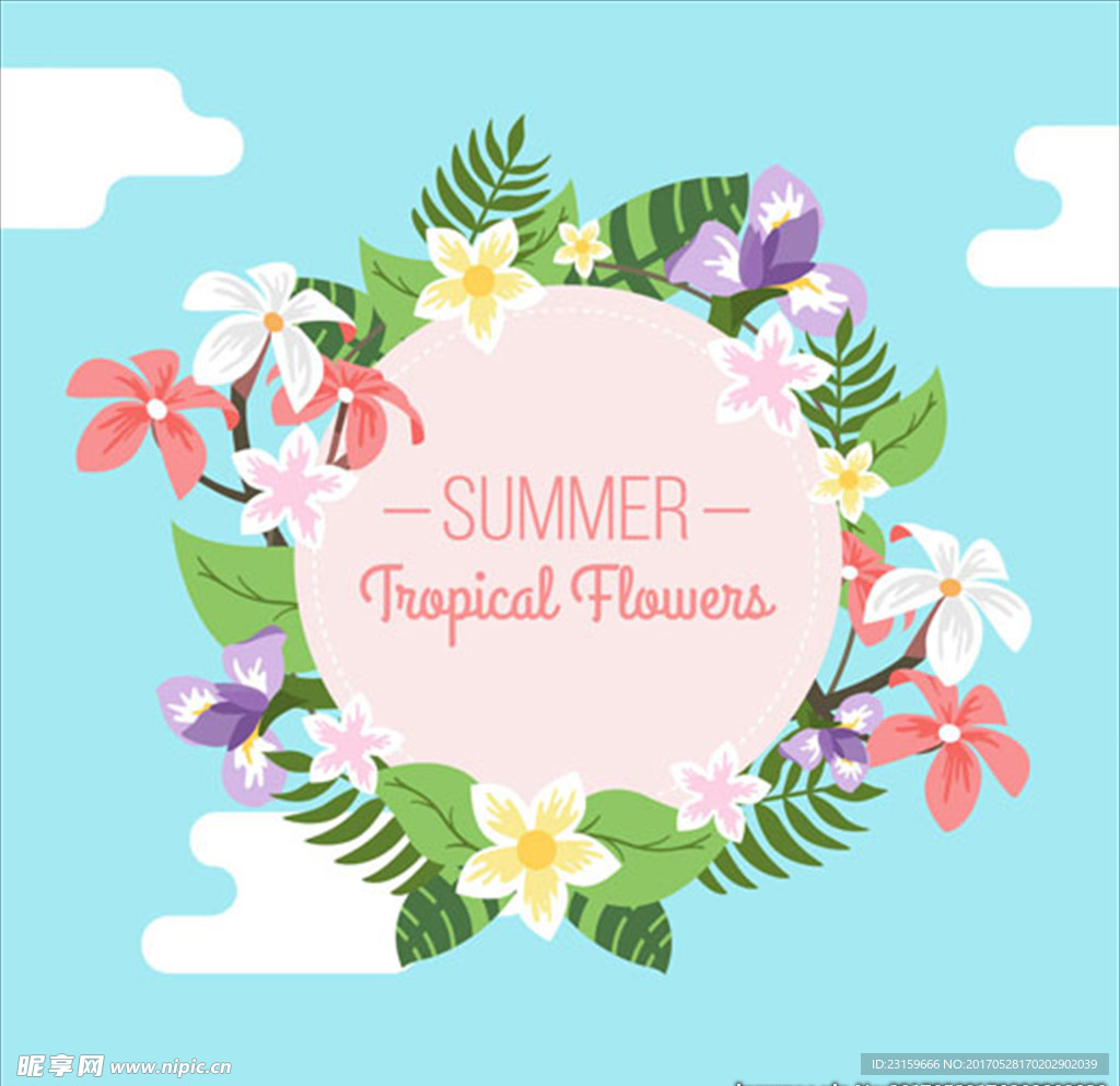 夏季热带花卉装饰