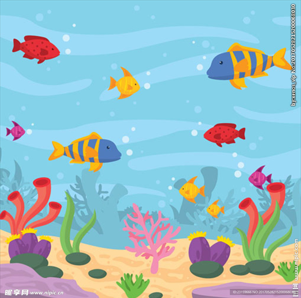 海底彩色的鱼类背景