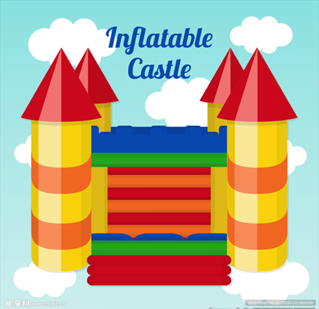 色彩斑斓的充气城堡