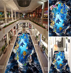 立体海洋世界海豚地板画