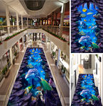 立体海洋世界海豚地板画