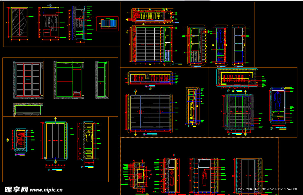 衣柜cad剖面里面详图