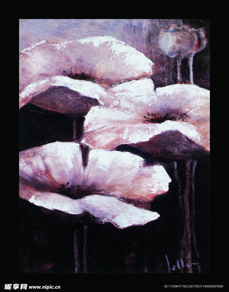 装饰画 花卉 油画 现代 抽象